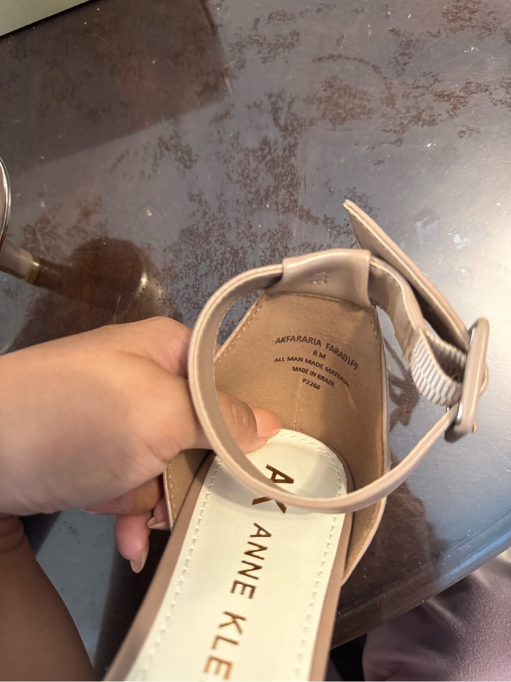 Anne Klein Taupe Pointed-Toe Ankle-Strap Heels - Picture 3 of 3